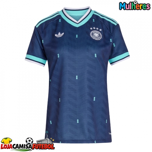 Camisa de Futebol Alemanha Equipamento Secundário Mulheres Mundo 2026 Manga Curta